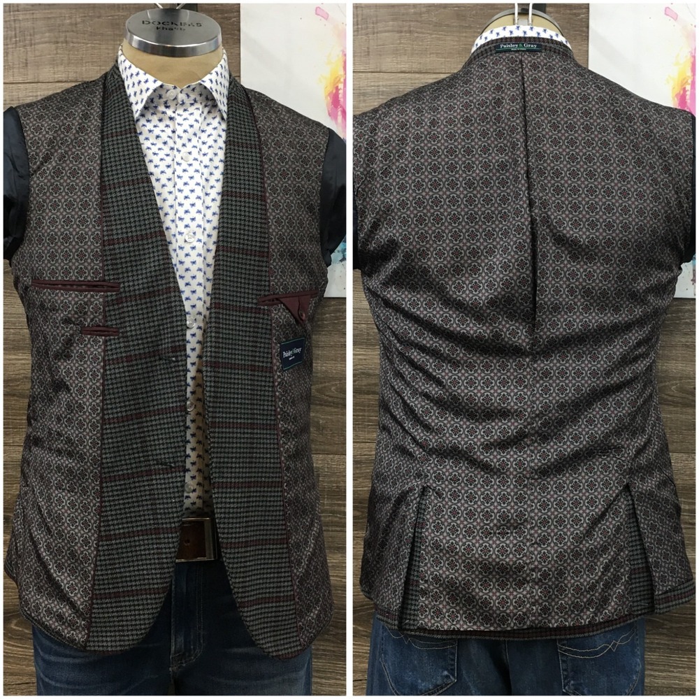 PAISLEY & GRAY Mens Blazer Sport Coat Casual Jacket Size 40R Slim Modern Suit - Picture 12 of 12